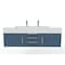Castello Usa Nile 60" Wall Mounted Blue Vanity With White Top And Brushed Nickel Handles CB-MC-60BLU-BN-2053-WH - alternate 1